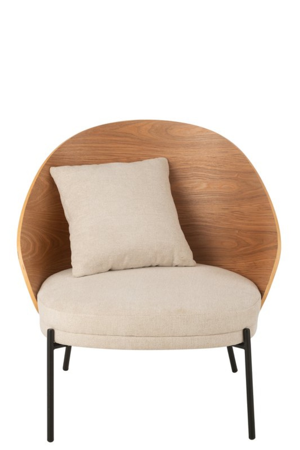 J-Line Loungestoel Lone Multiplex/Metaal Naturel/Beige