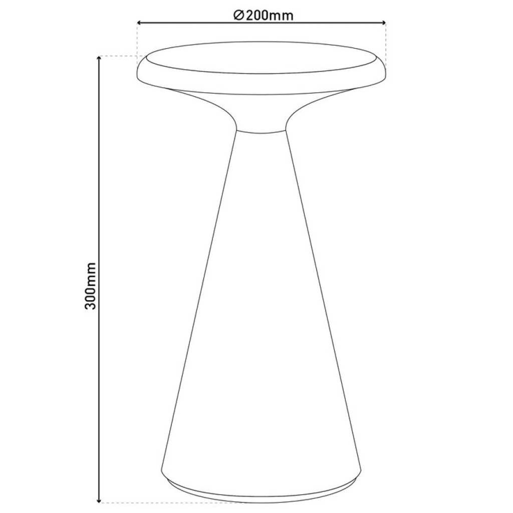 Solar battery table lamp "Palu" for outside and inside, made of plastic in white, 20 cm high
