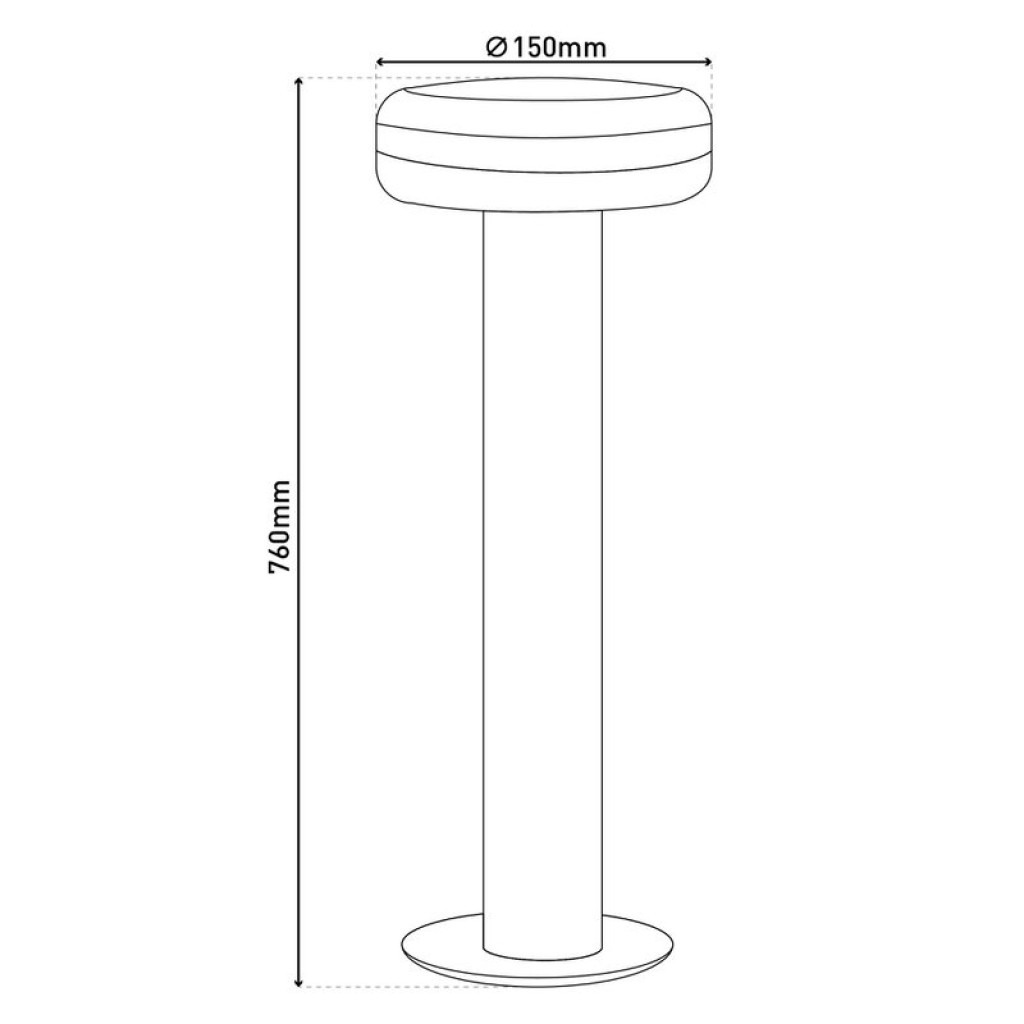 LED outer socket light "mushroom", made of metal and plastic in anthracite, with integrated LED