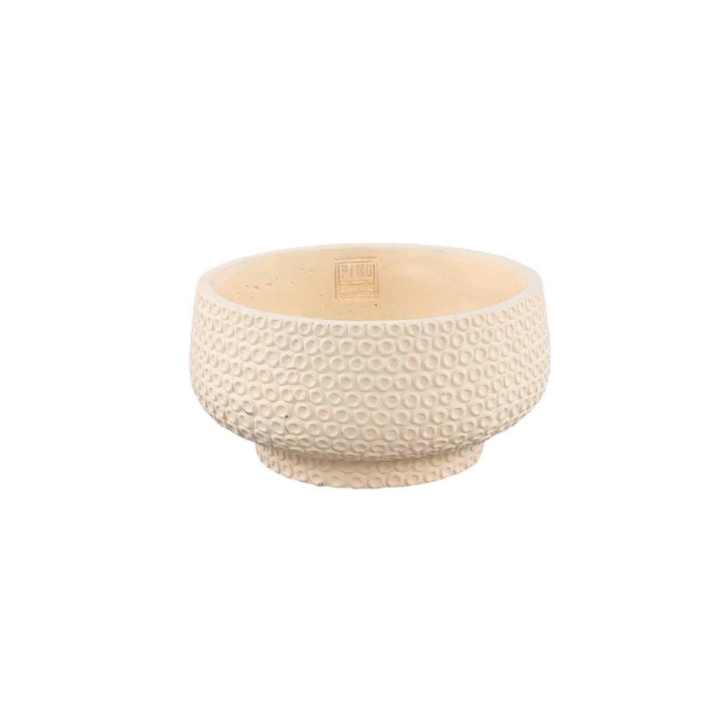 Laim Cream Cement Round Bowl Dots Pattern S