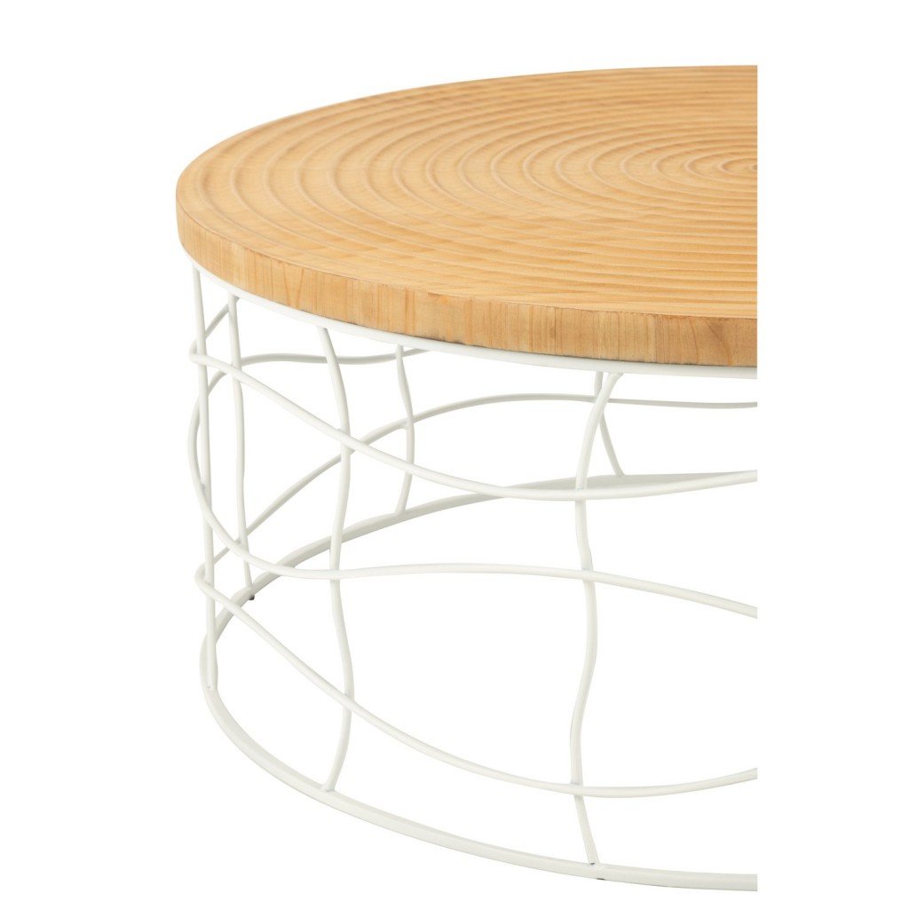 J-Line Salontafel Ijzer/Sparhout Naturel/Wit