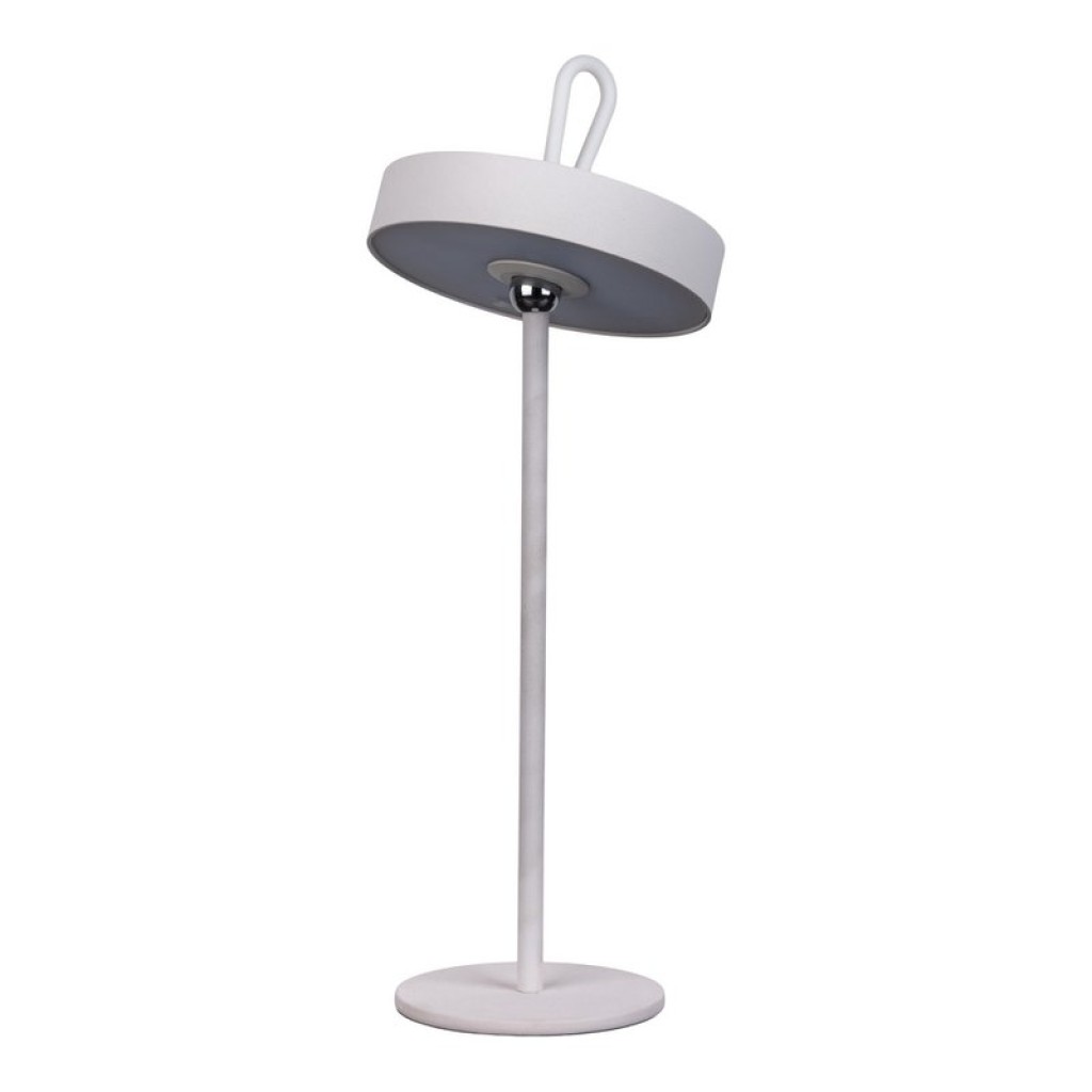 LED battery table lamp magnetically "Ella" for outside and inside, made of metal and plastic in white, 35 cm high