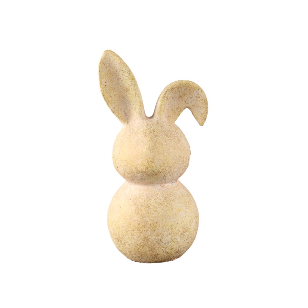 Berniee Yellow Cement Rabbit Statue Mixed Ears M