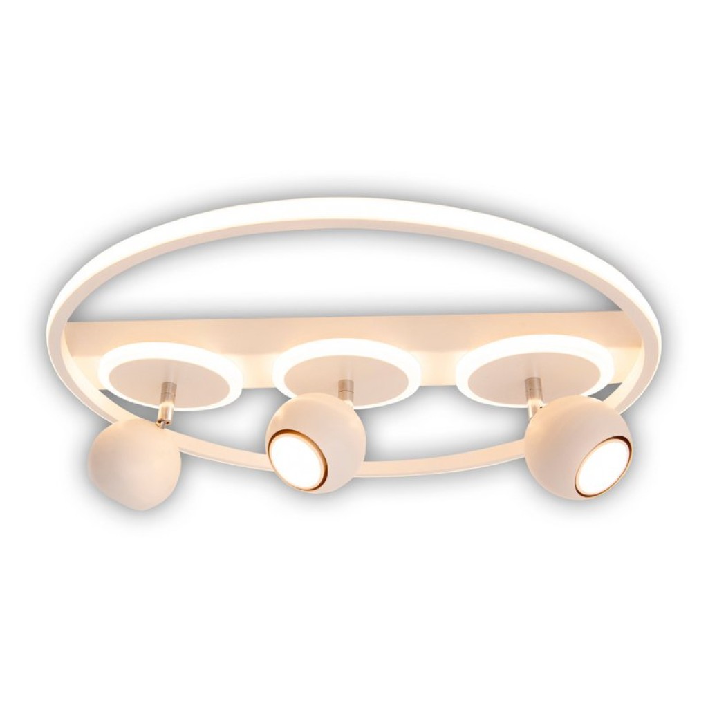3 SPOT LED ceiling lamp "Ronda" Ø 50cm, made of metal and plastic, white, GU10, spots inside