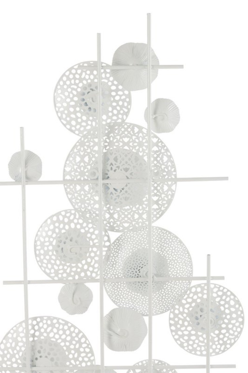 J-Line wall decoration Flowers - metal - white