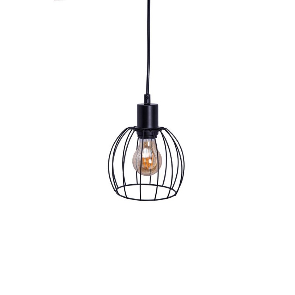 4 pendant lamp "Woodland", hanging lamp, metal and wood in black, and natural E27 socket, for dining room, living room, hallway or office, 100 cm long
