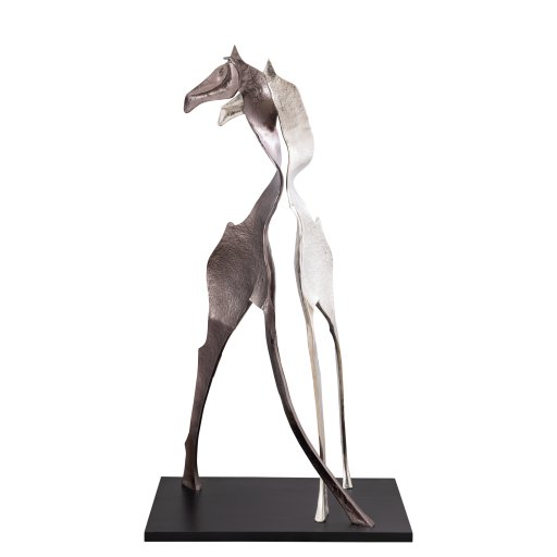 Skye Black Alu Statue Giraffe Shaped Large
