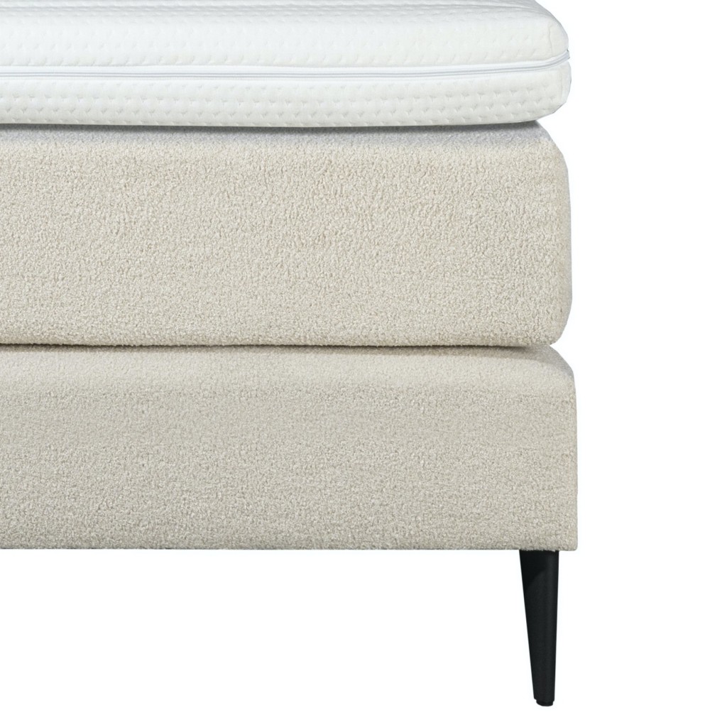 Mörgenn Bouclé Boxspring Beige 140x200