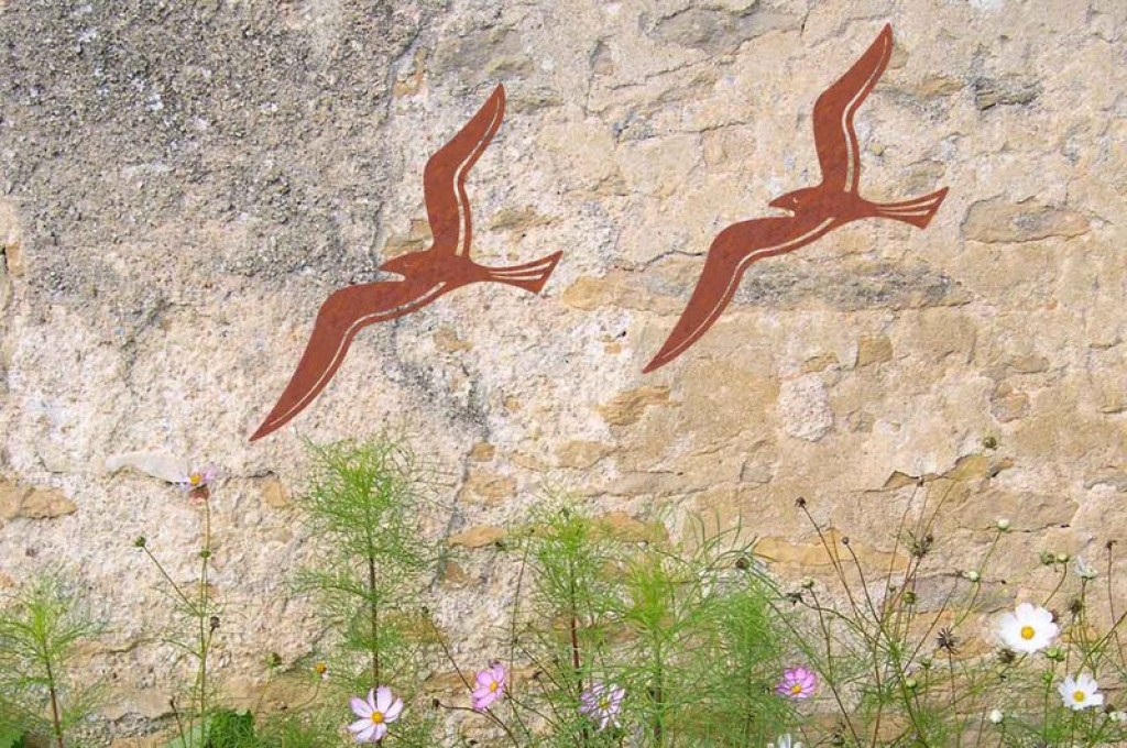 Wall decoration Seagulls Pair / Pair of Seagulls Rust Metal, 141615