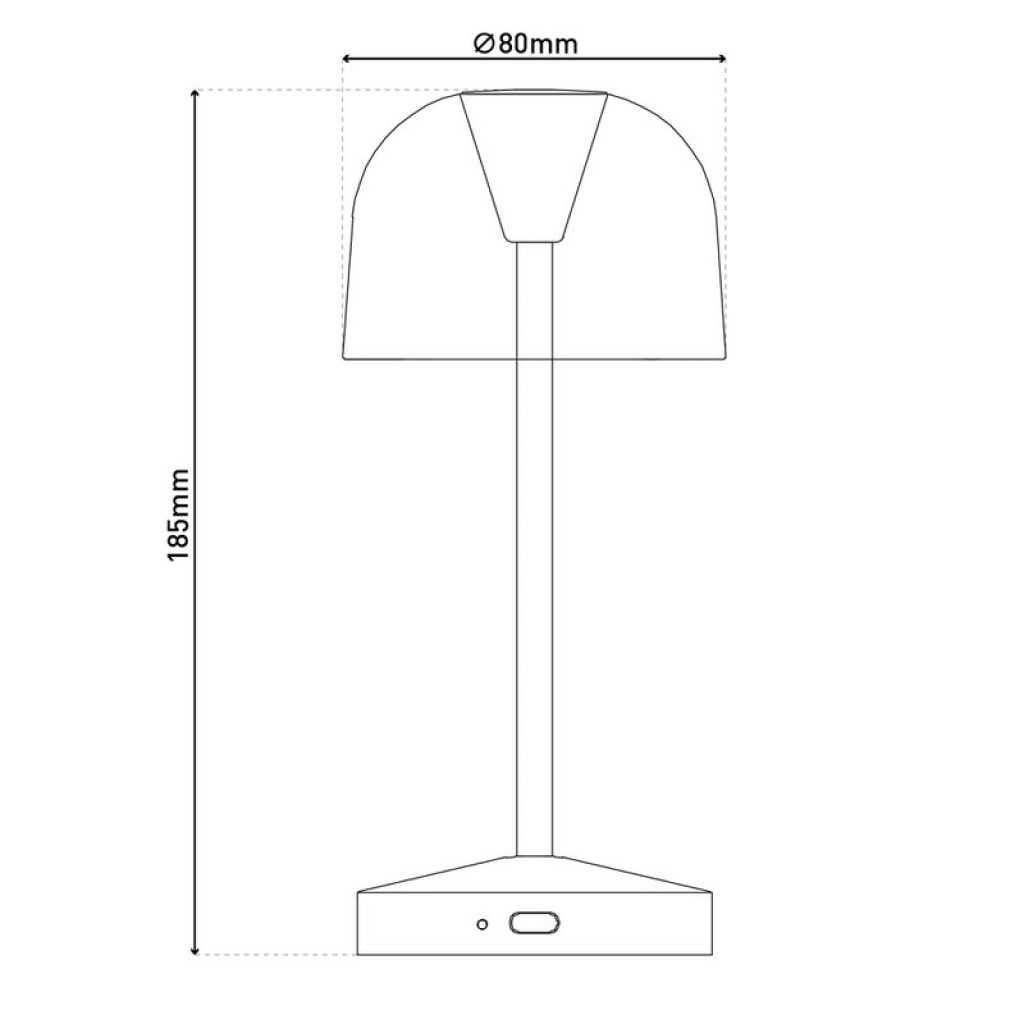 2 Set LED battery table light "Gomba" for outside and inside, made of metal and plastic in white, 18.5 cm high