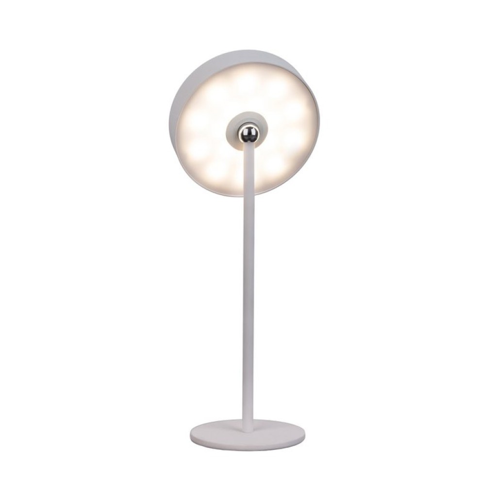 LED battery table lamp magnetically "Ella" for outside and inside, made of metal and plastic in white, 35 cm high