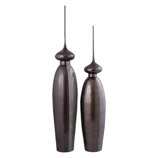 Elinur Cream Glass Bottle Statue With Alu Top L