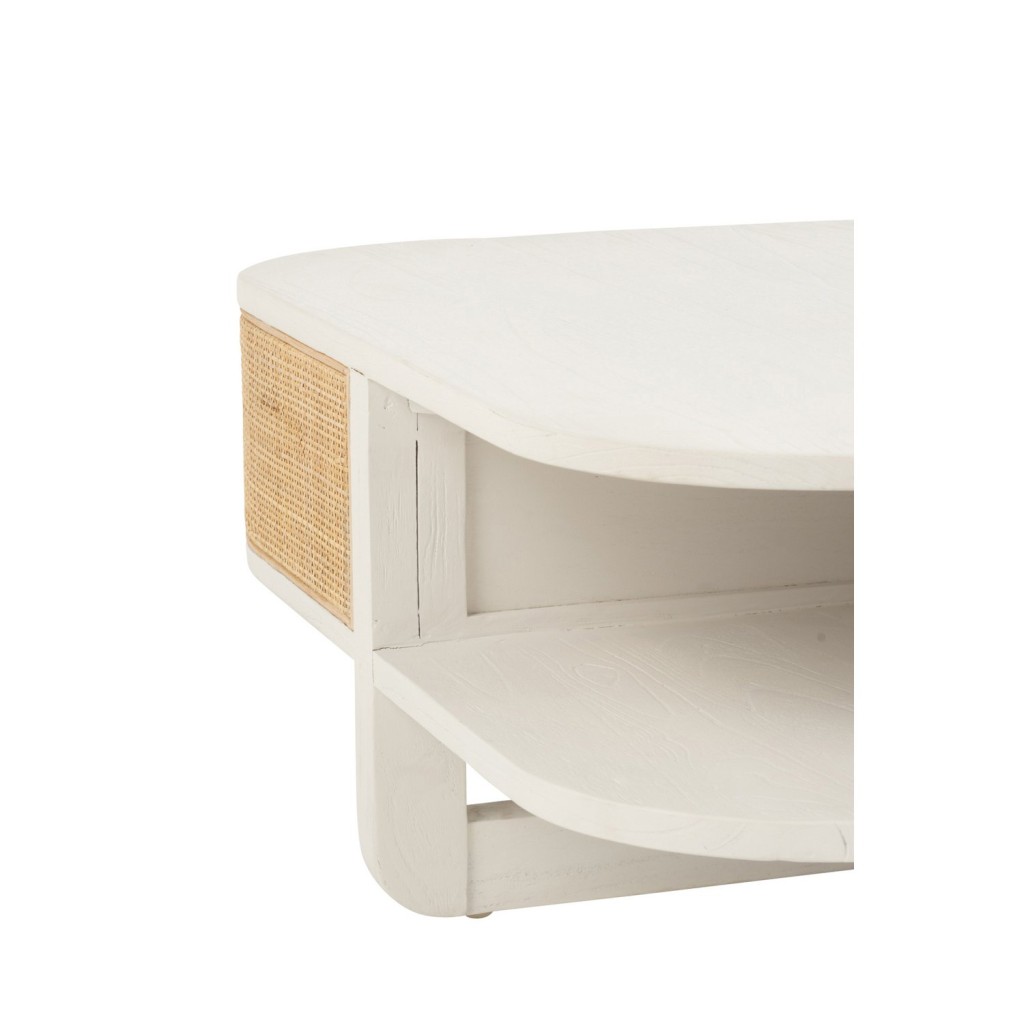 J-Line Salontafel Molly Exotiek Hout/Rotan Wit