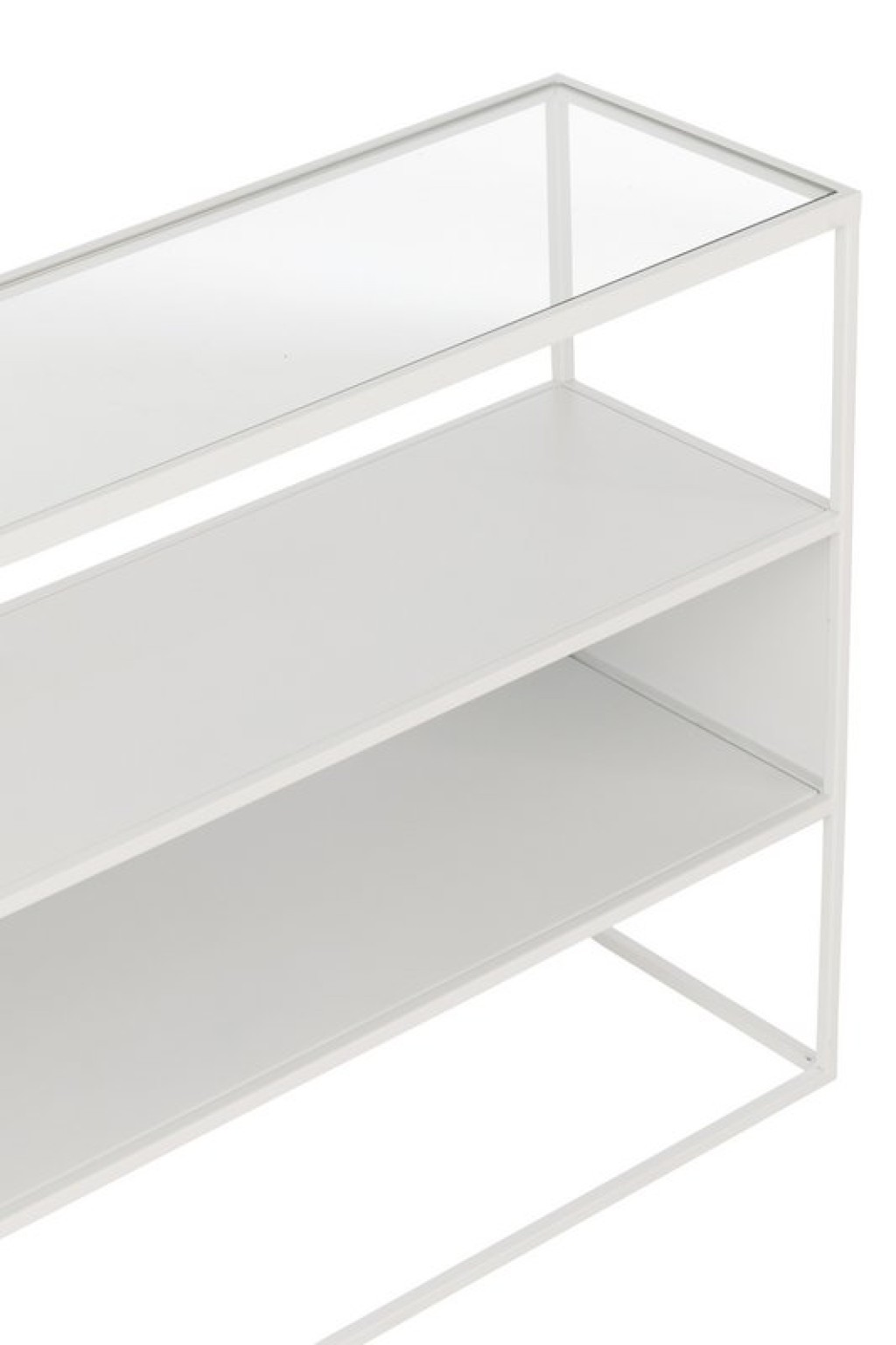 J-Line Console Square Metal/Glass White