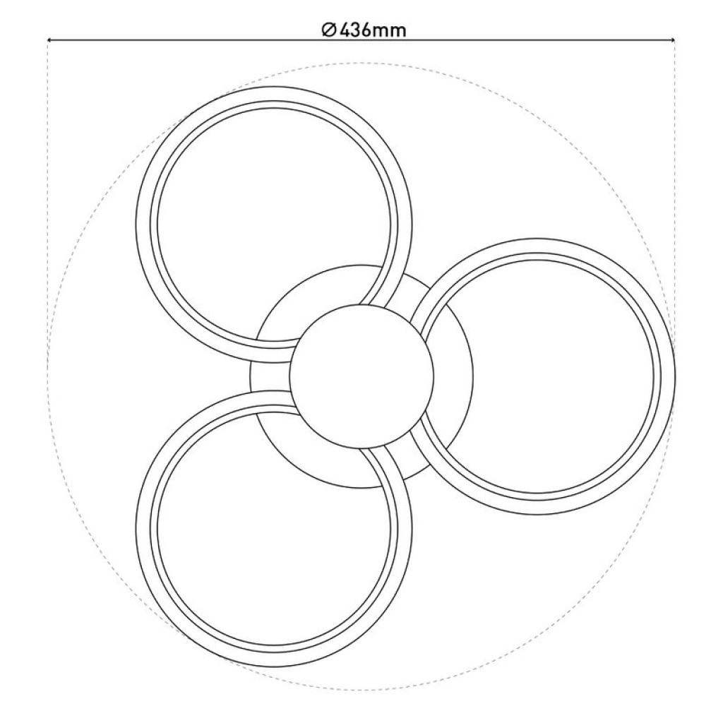 LED ceiling light "Cimo" made of black metal and plastic, Ø approx. 43.6 cm, dimmable by wall switch