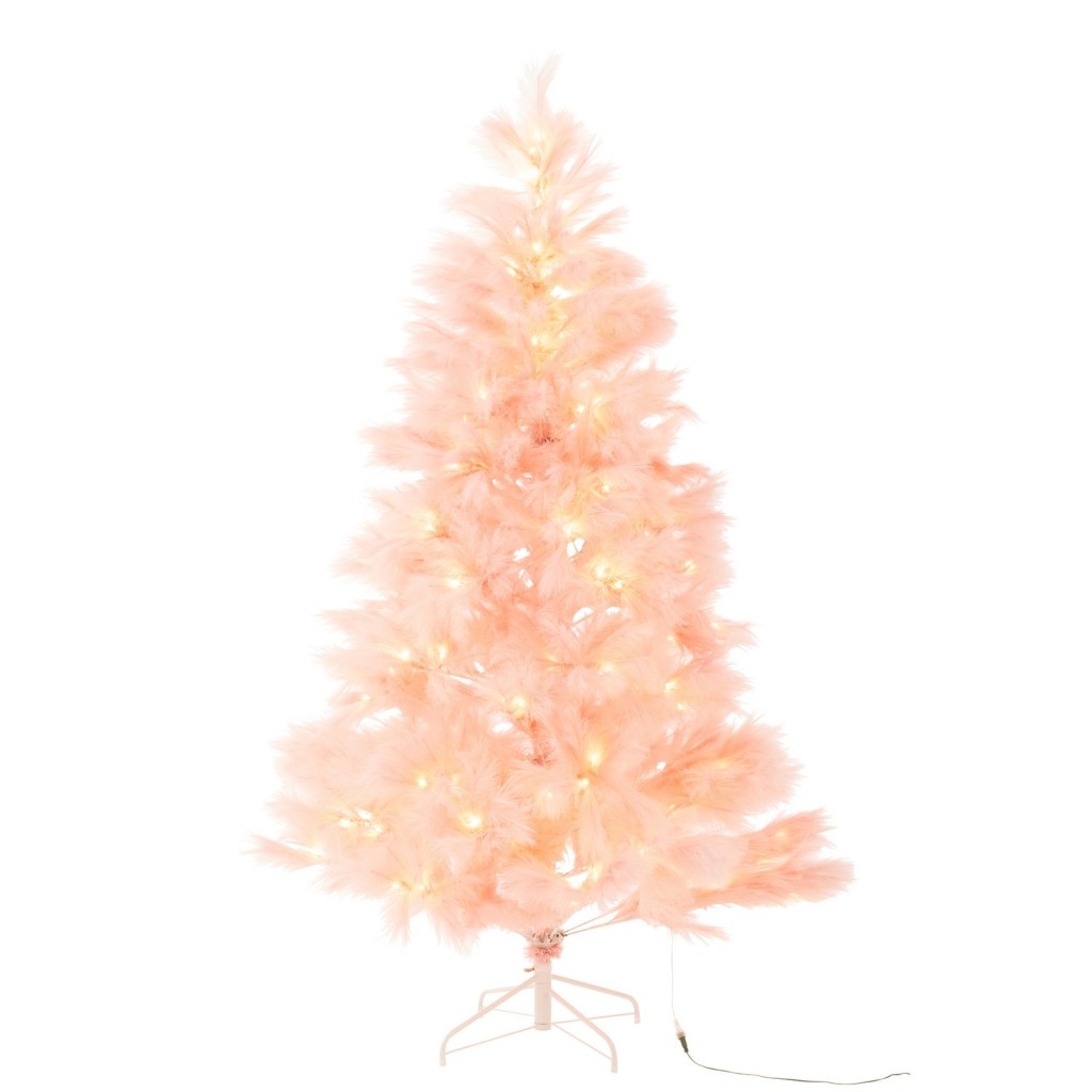 J-Line Kerstboom 400 Led Pampa Metaal Lichtroze