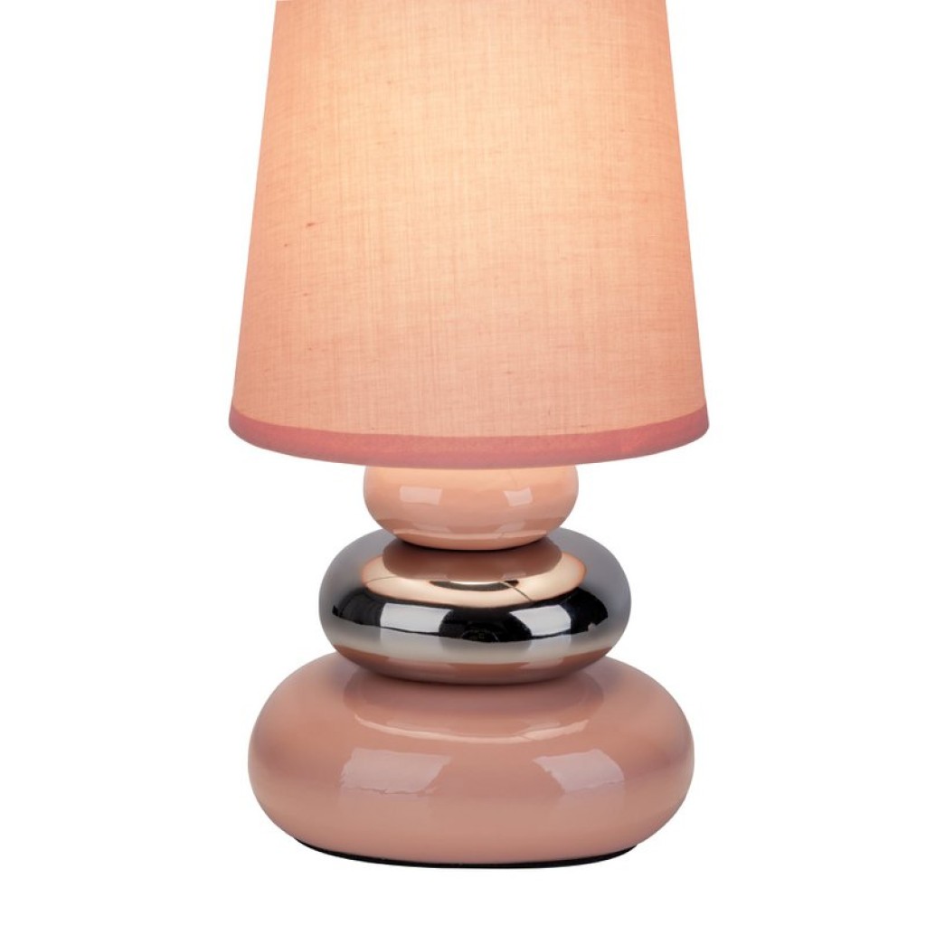 Keramik Tischleuchte "STONEY" rosa - Klassik - Tischleuchte - - rosé/lachs - E14 - keine Angabe