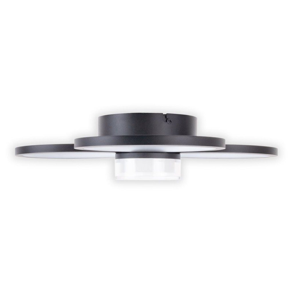 LED ceiling light "Cimo" made of black metal and plastic, Ø approx. 43.6 cm, dimmable by wall switch