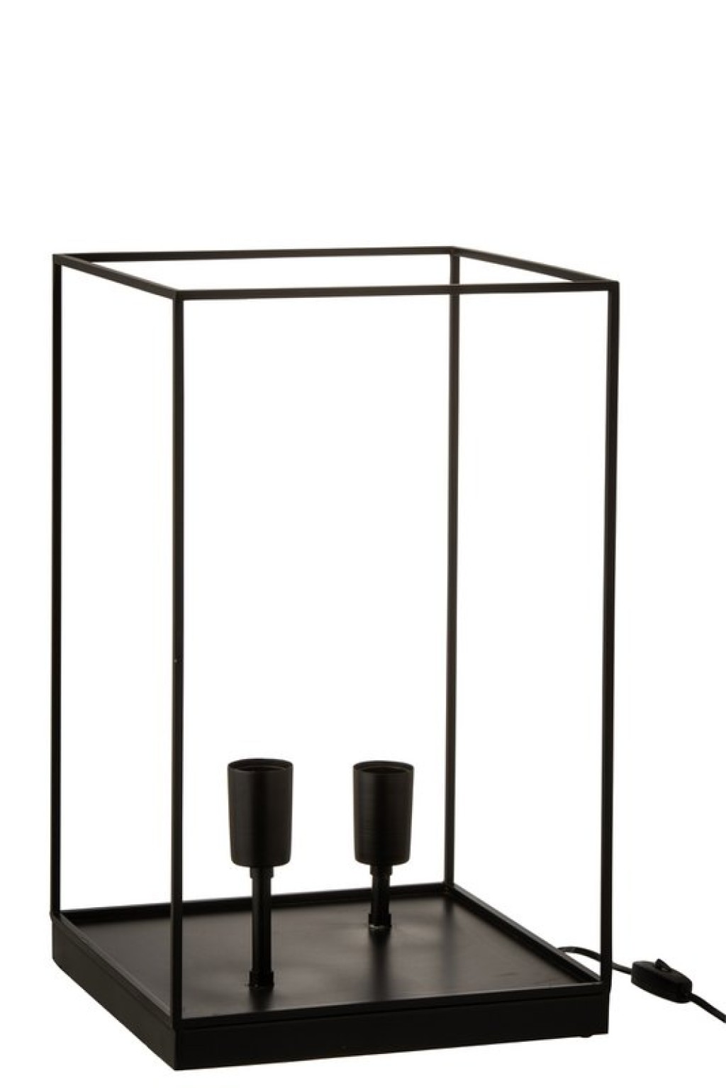 J-Line 2 Lamps Rectangular Frame table lamp - metal - black - L