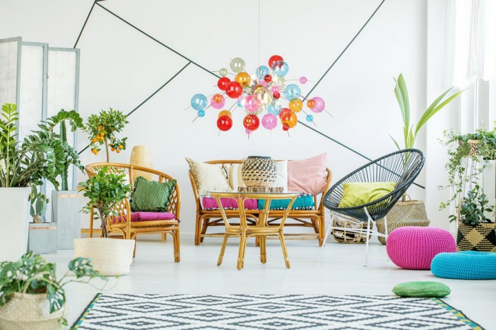 Pendant lamp "explosion" colored made of metal and glass, G9 versions, hanging lamp for dining room, living room, hall or office, Øca. 98 cm