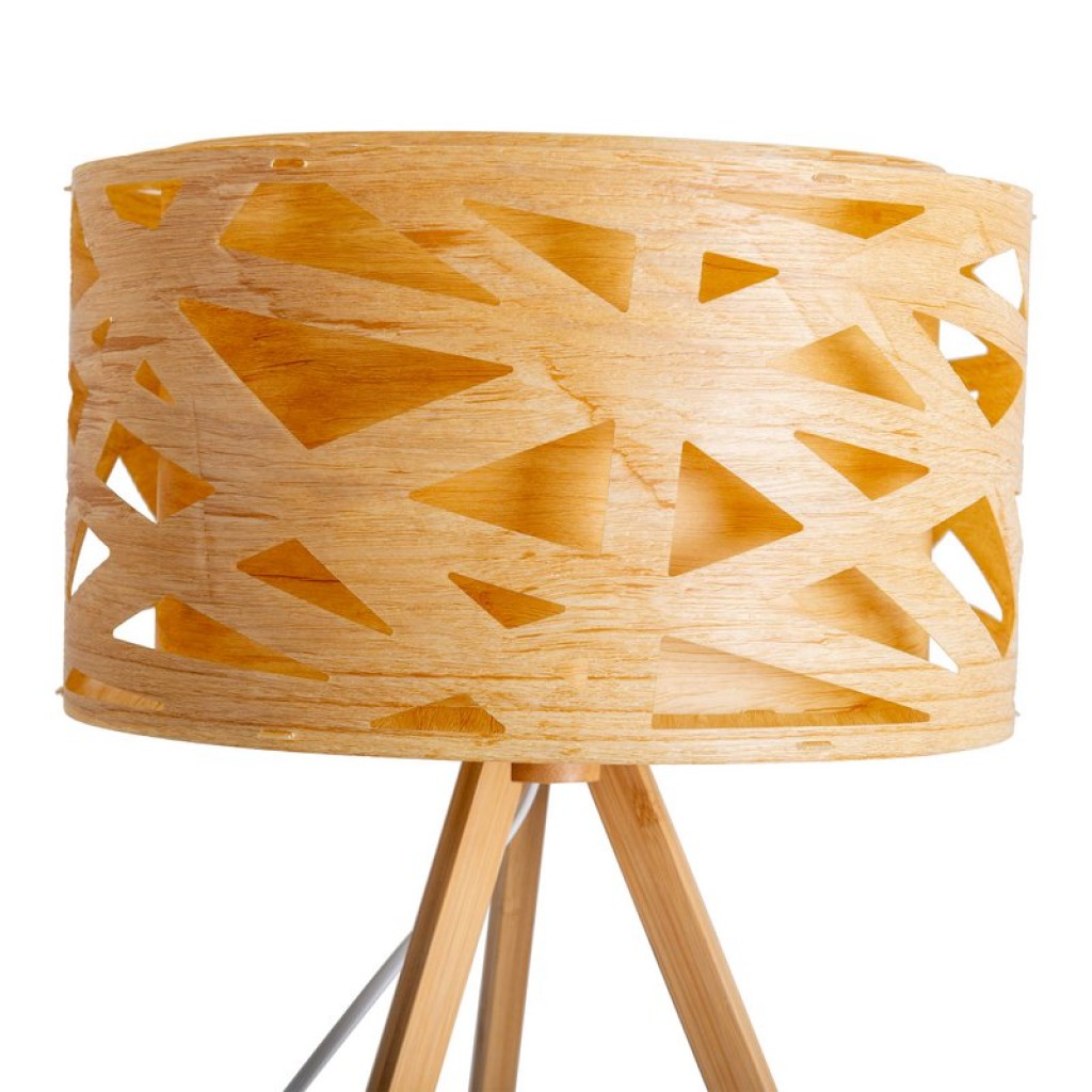 Table lamp "Finja" made of natural-colored plastic/Holzimitation, with E27 version Lighting for living room, dining room or office, 55 cm high