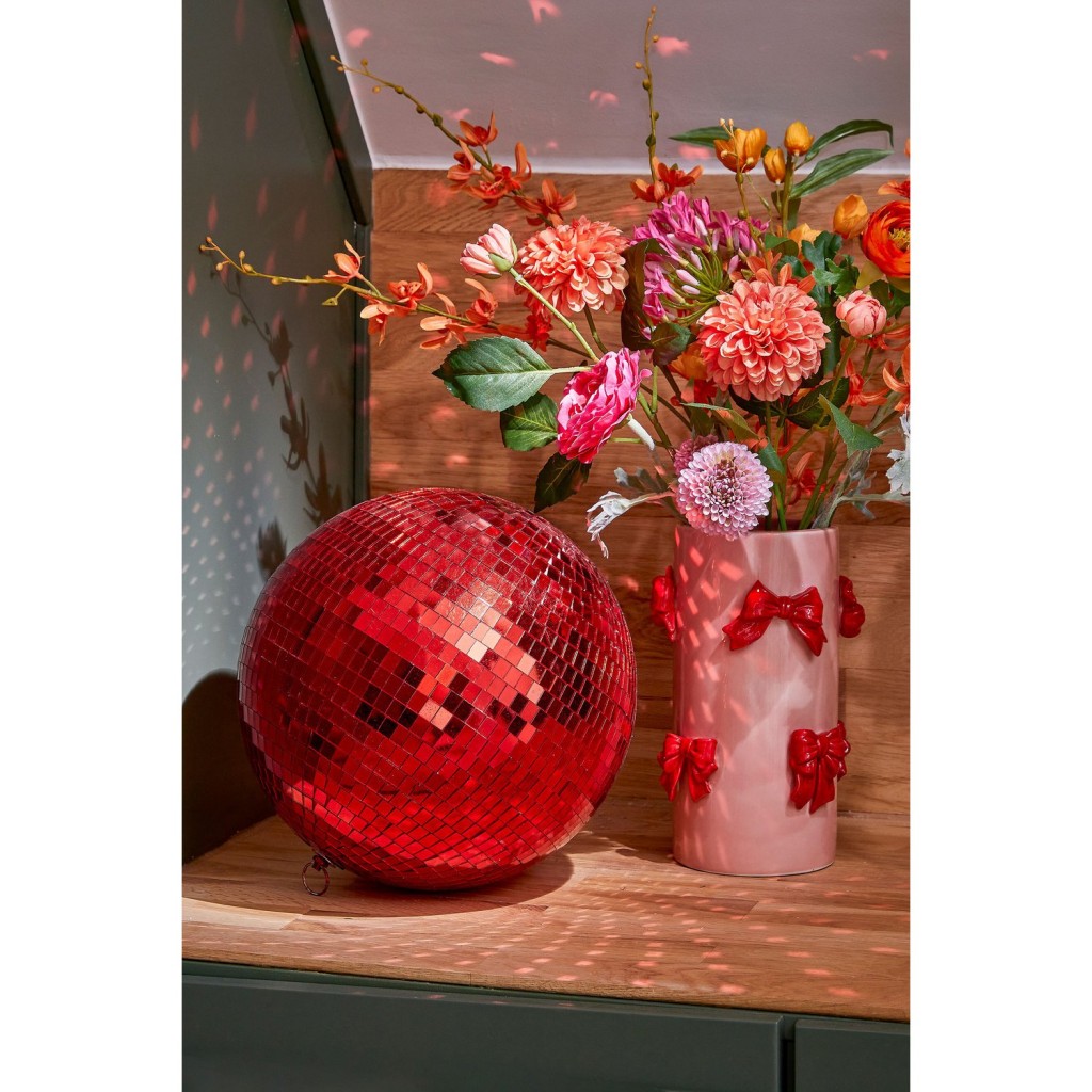 Kerst Discobal - Ø30 cm - Rood