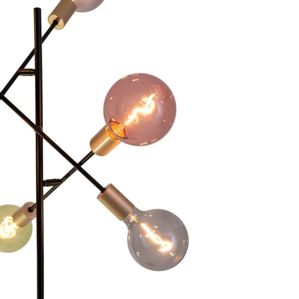 Standing lamp "Modo" made of black in black, versions in gold, E27 socket, floor lamp for living room, dining room, kitchen, hallway, hallway or office, 150 x 49 cm
