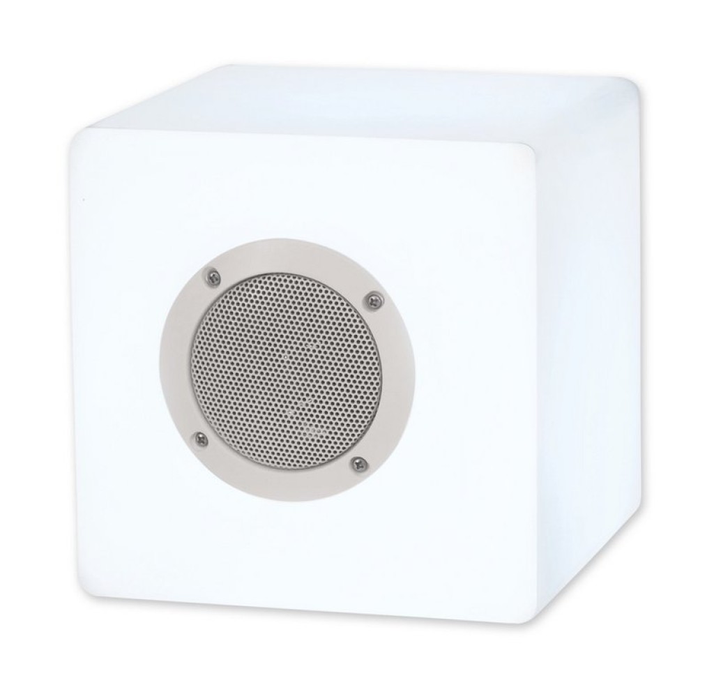 Decorative cubes with Bluetooth "Cube" made of metal and plastic, with color changers and integrated LEDs