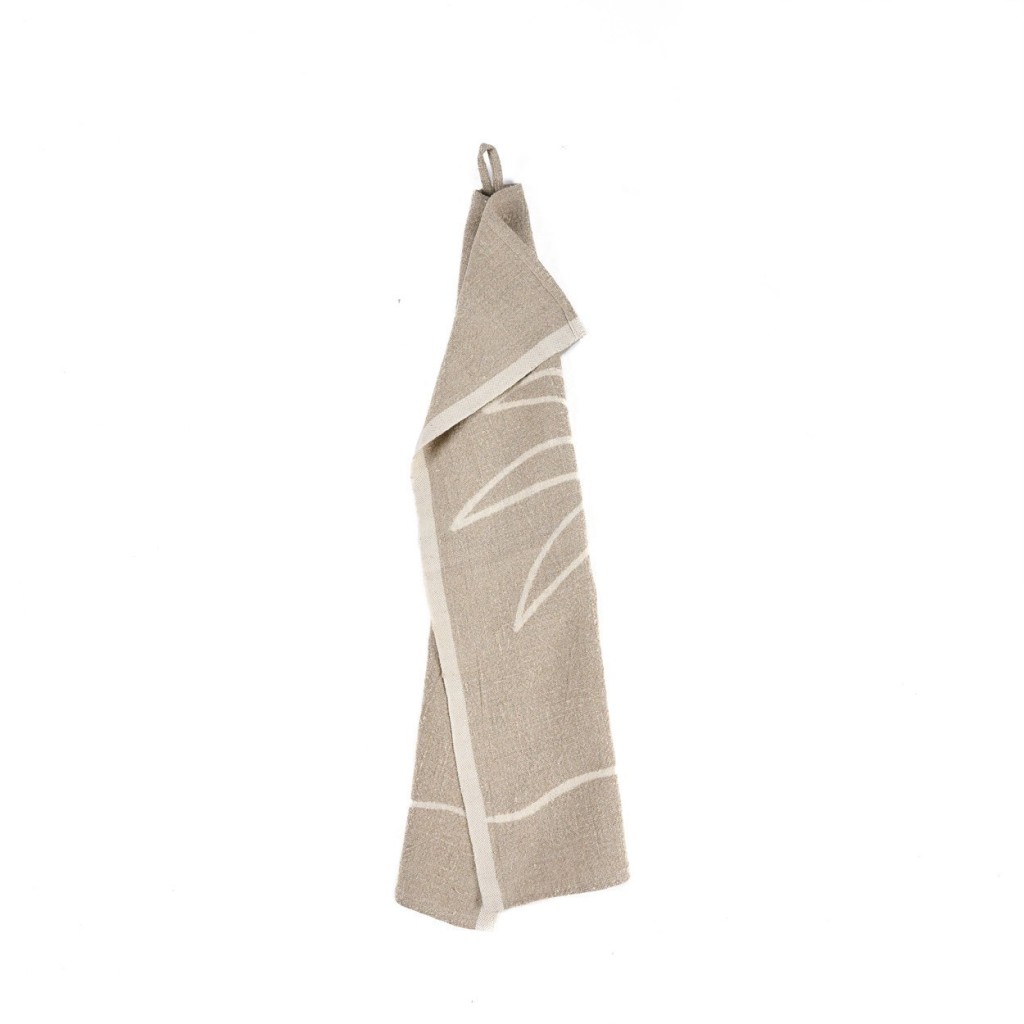 De Linnen Palmboom Keukenhanddoek - Natuurlijk Wit - 50x70
