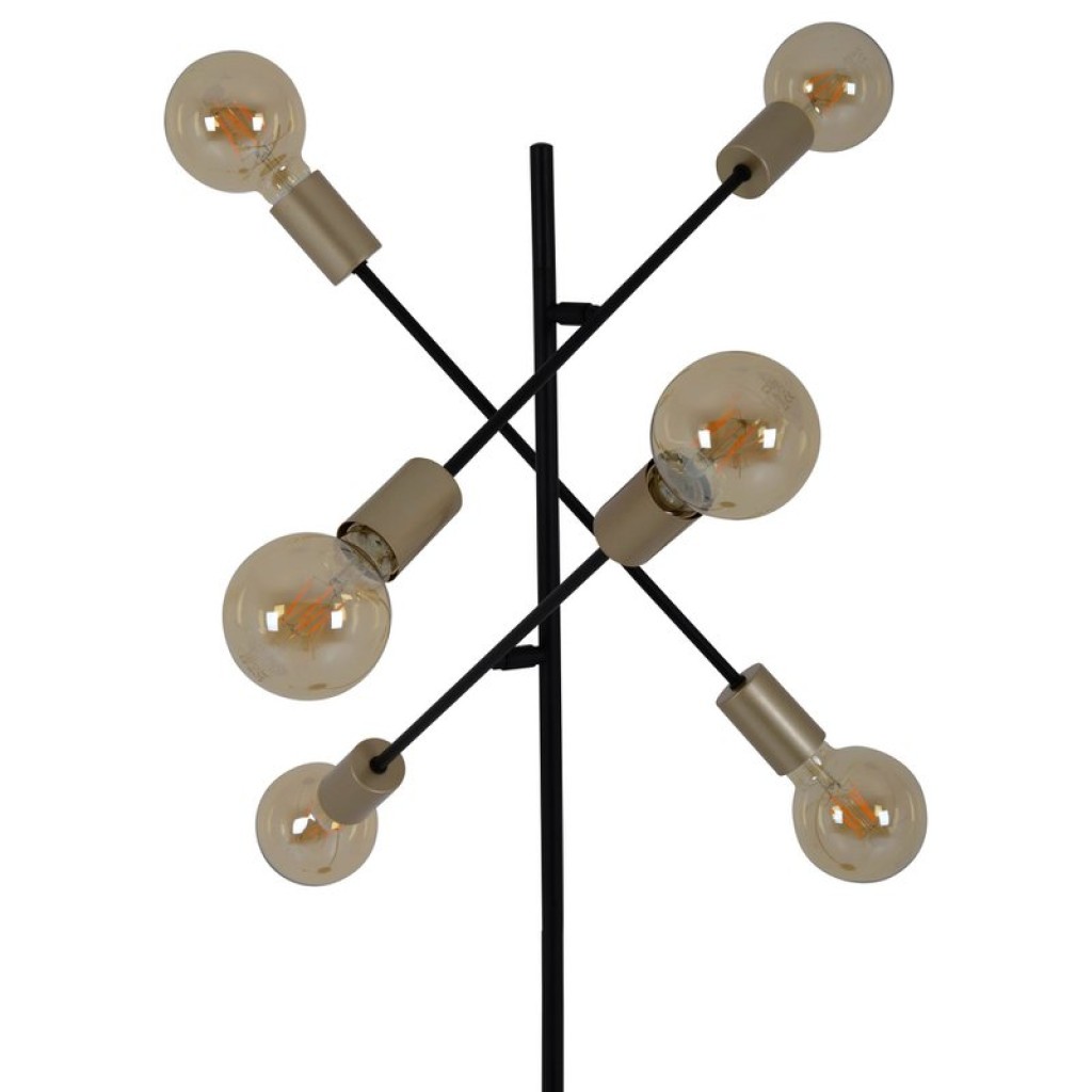 Standing lamp "Modo" made of black in black, versions in gold, E27 socket, floor lamp for living room, dining room, kitchen, hallway, hallway or office, 150 x 49 cm