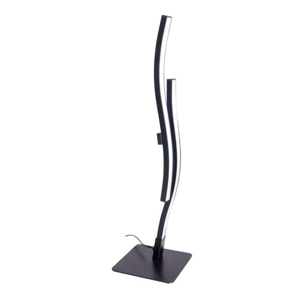 LED Tischleuchte "Onda", Tischlampe aus Metall und Kunststoff in Schwarz,, mit fest verbauten LEDs, Beleuchtung für Wohnzimmer, Büro oder Nachttisch 44 cm hoch
