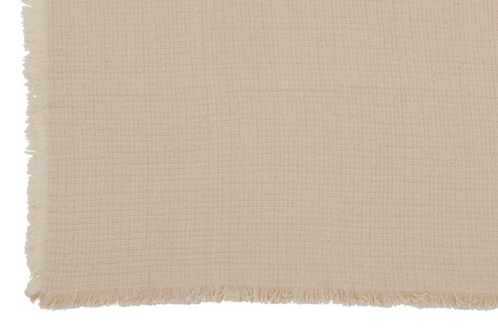 J-Line Plaid fringes Muslin - cotton - light beige