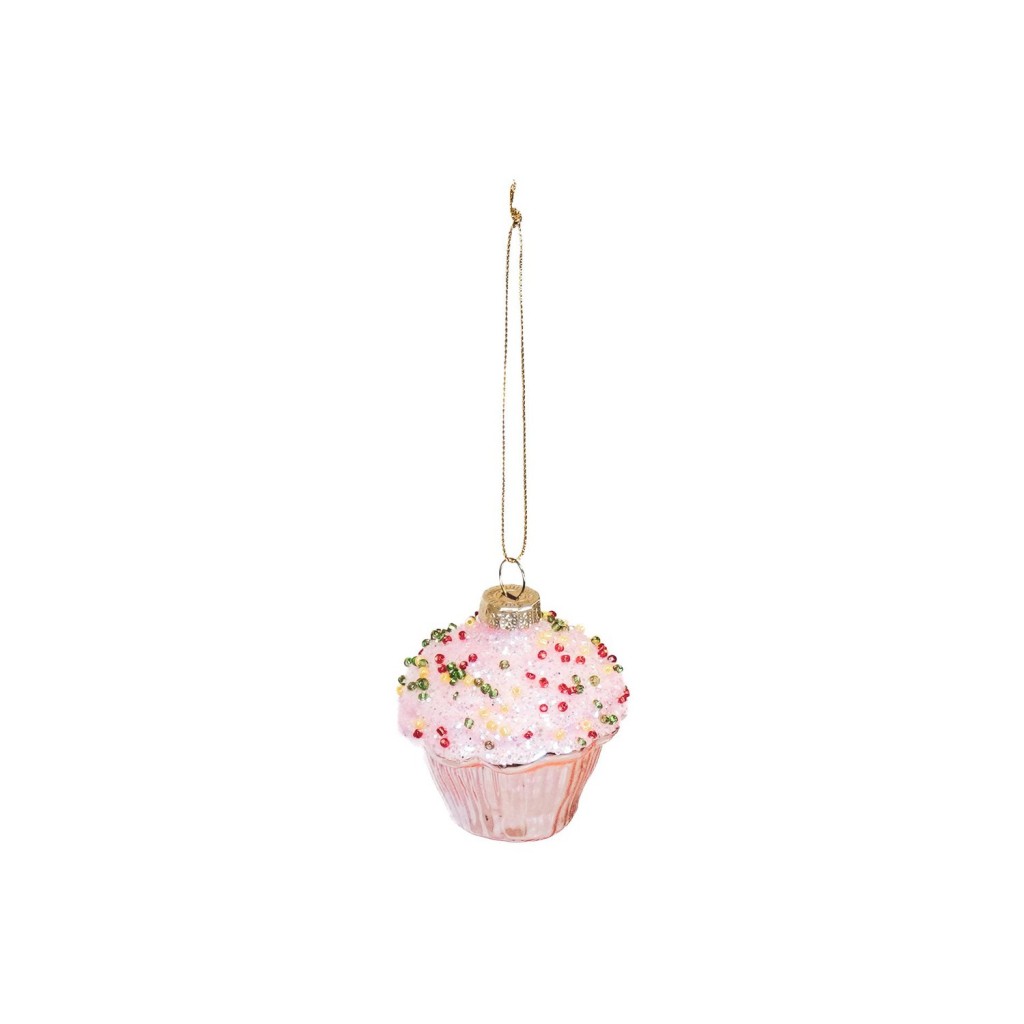 Kersthanger - Cupcake - Glas - 6x6,5cm