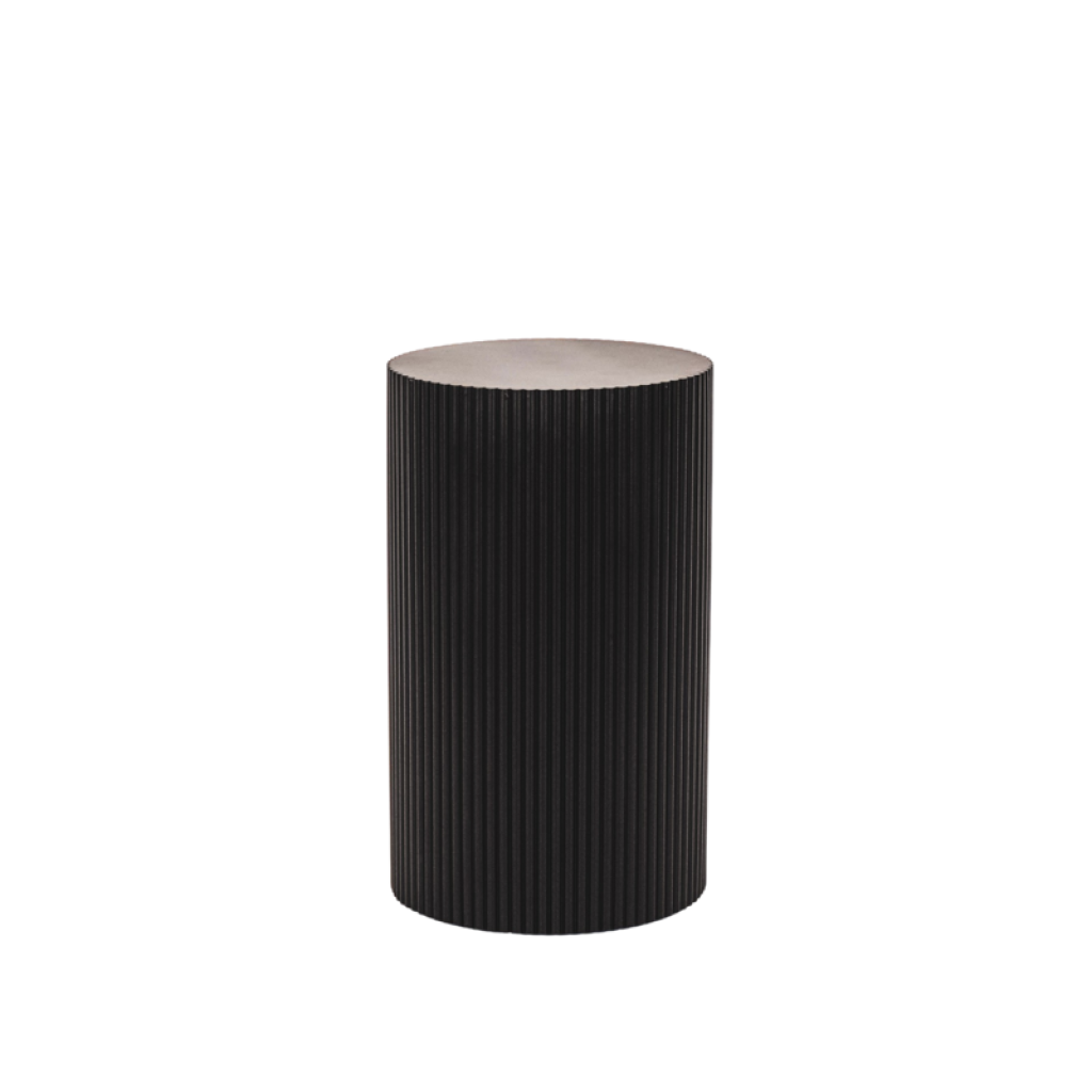Side Table / Pillar- Cylinder - MDF - Black -30x54cm