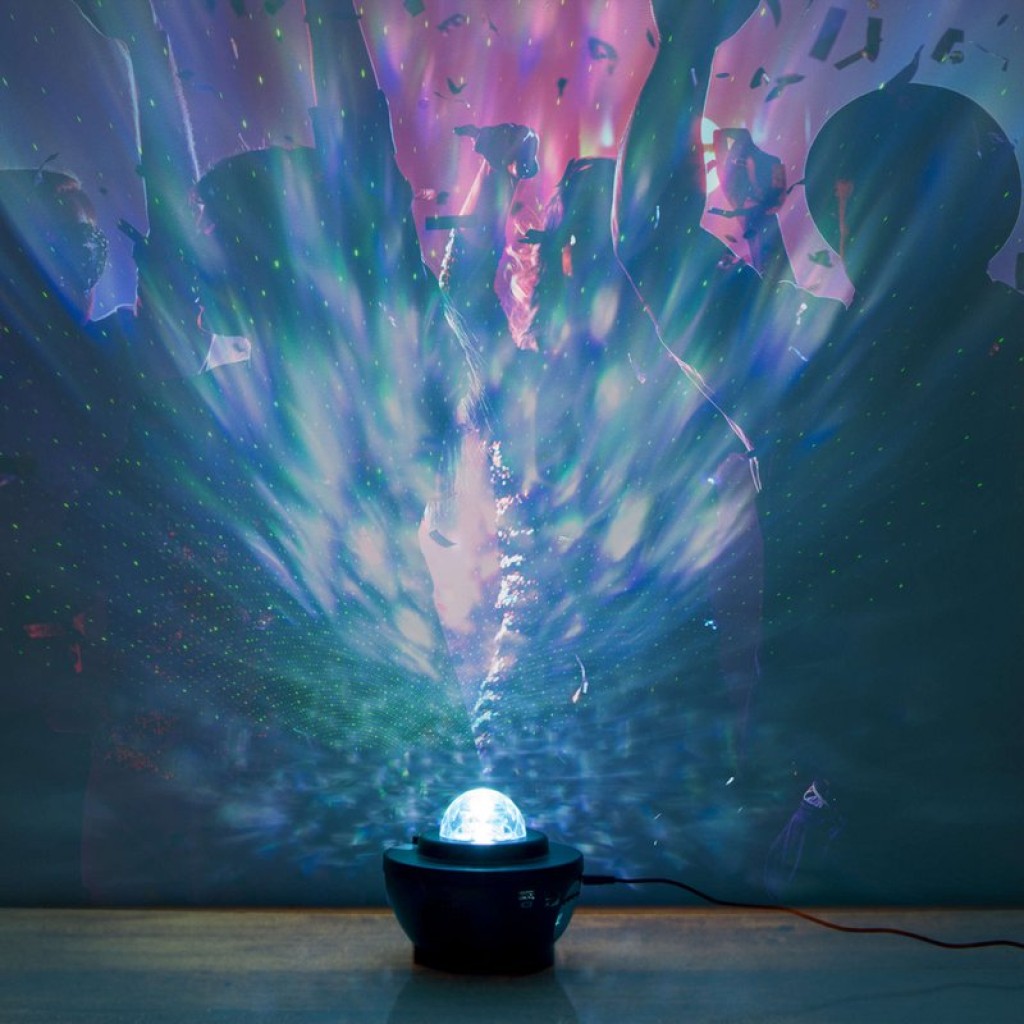 Atmospheric Galaxy LED projector, decorative lighting made of plastic, colorful, integrated LED, for inside