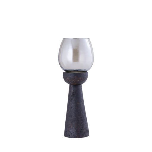 Qez Brown Mango Wood Stormlight Luster Glass M