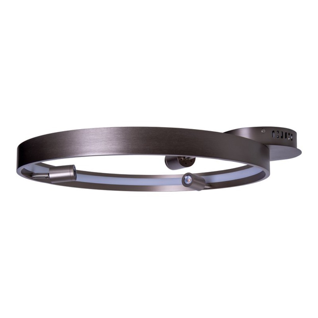 LED Deckenleuchte "TRISTAN", moderne Deckenlampe aus Metall und Kunststoff in Stahl-blank, die LEDs sind fest verbaut. Mit ca. 58 cm Ødie ideale Beleuchtung für Wohnzimmer, Esszimmer oder Küche.