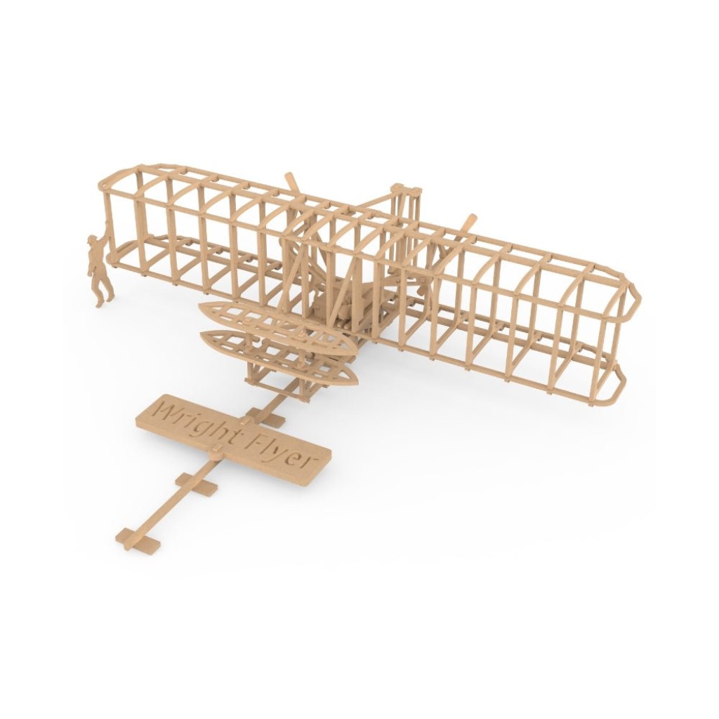 Ilo Build 3D Houten Modelbouw Wright Flyer, NUI-102, 38x34x6cm