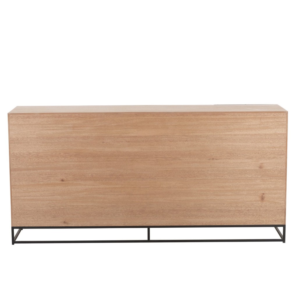 J-Line dressoir 4 Deuren Zigzag - hout/metaal - naturel/zwart