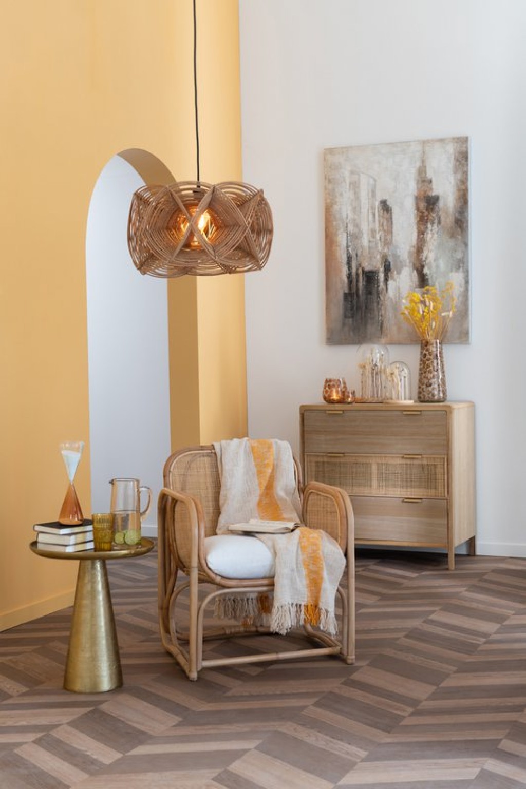 J-Line chair + cushion Casablanca - jute - natural