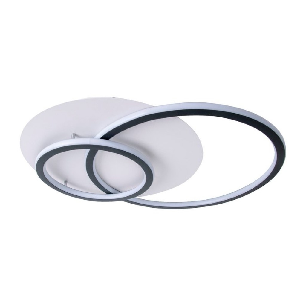 LED ceiling light "Kirk", made of metal in black, integrated LEDs, lighting for living room, office or entrance area