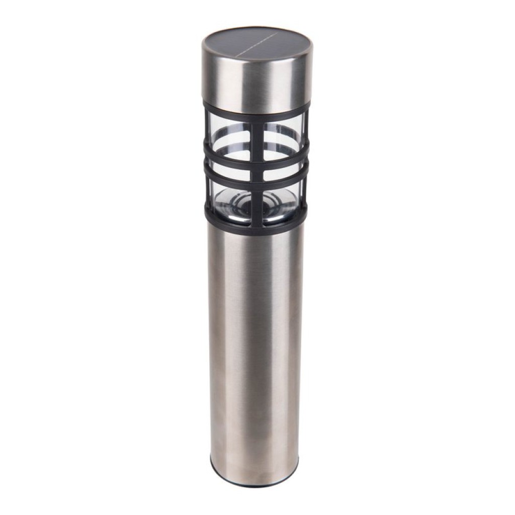 Solar decorativespieß "Bobby" in the 3 Set, Ø 6.2 cm, 42 cm high, metal in steel-blank, plastic, integrated LEDs warm white