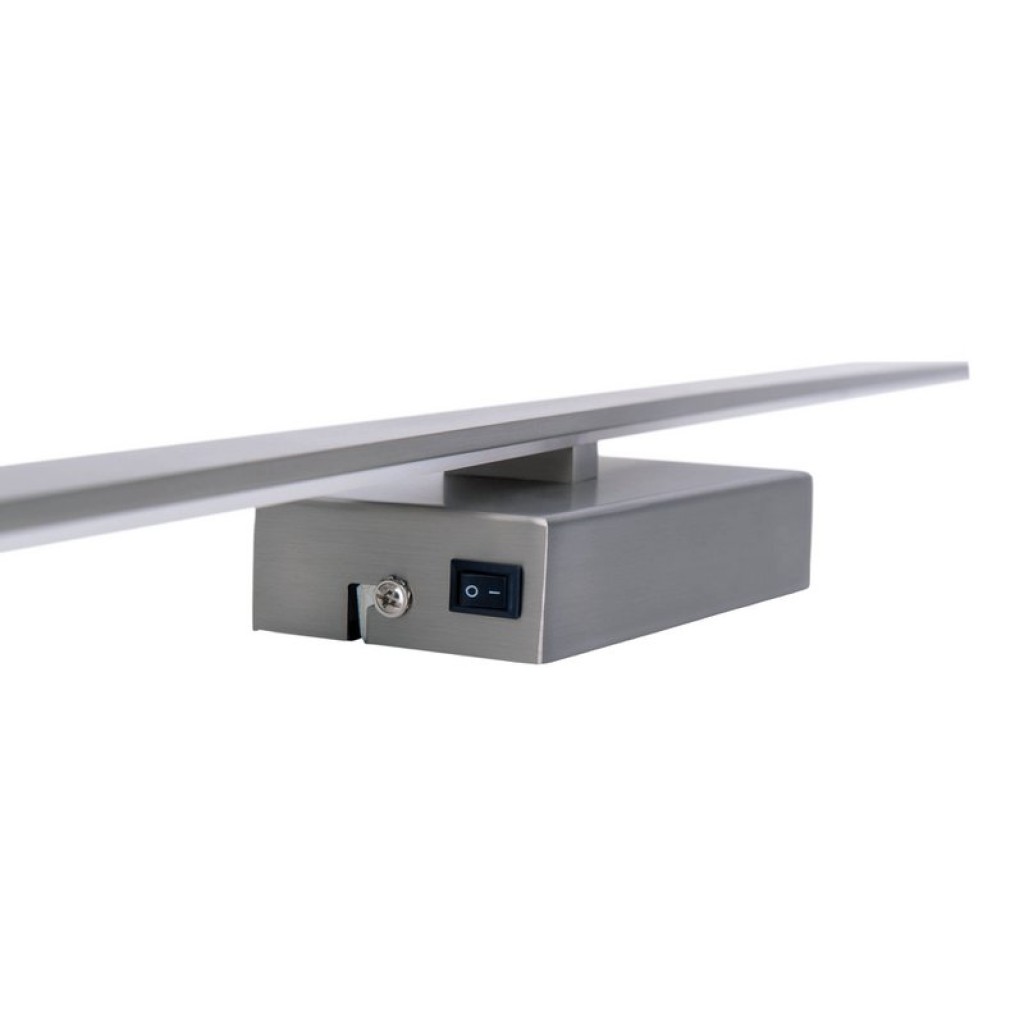 LED wall lamp "Trevor" nickel matt, wall lamp made of metal and plastic in nickel matt, with firmly built -in LEDs, wall lighting inside 62 x 10 x 4.5 cm