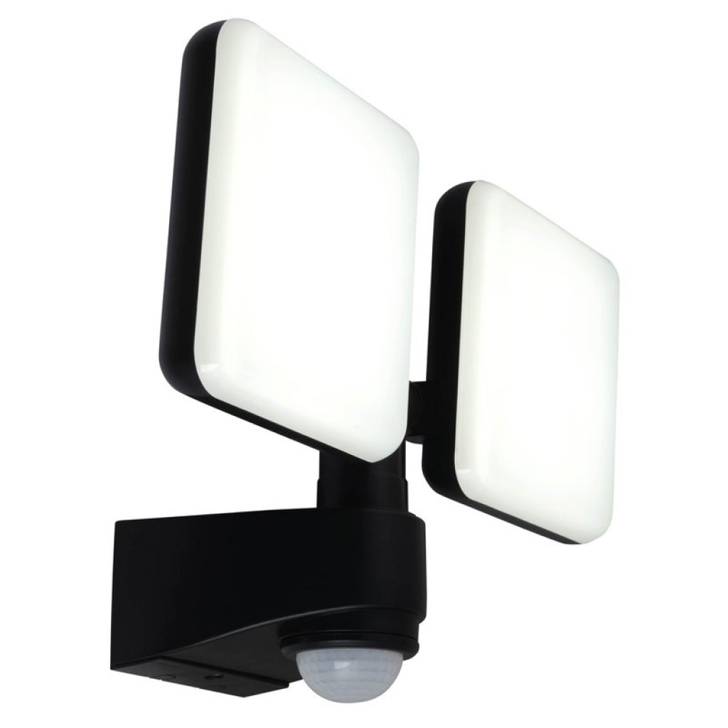 LED external wall lamp "Jaro" with 360 ° motion detector, made of plastic in anthracite, with integrated LED
