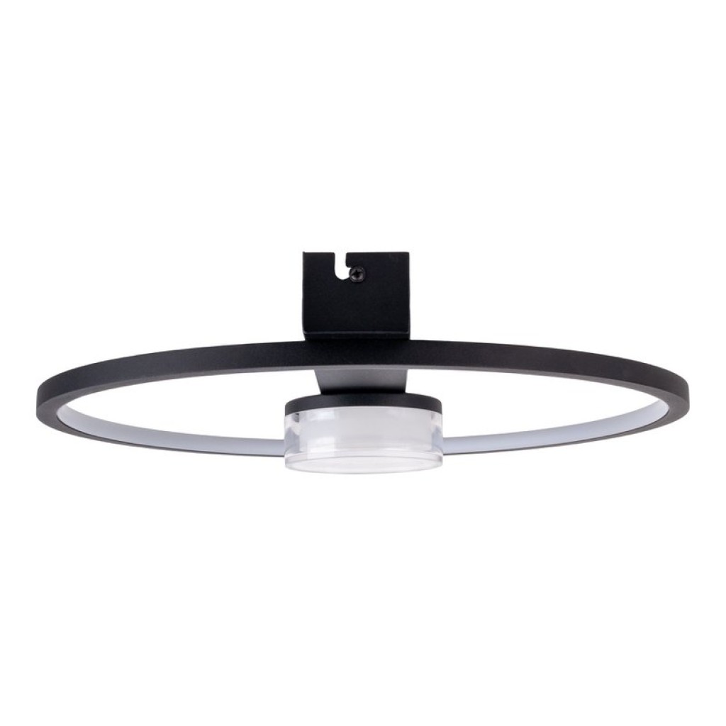 LED ceiling light "Cimo" made of black metal and plastic, 40 cm long, dimmable by wall switch