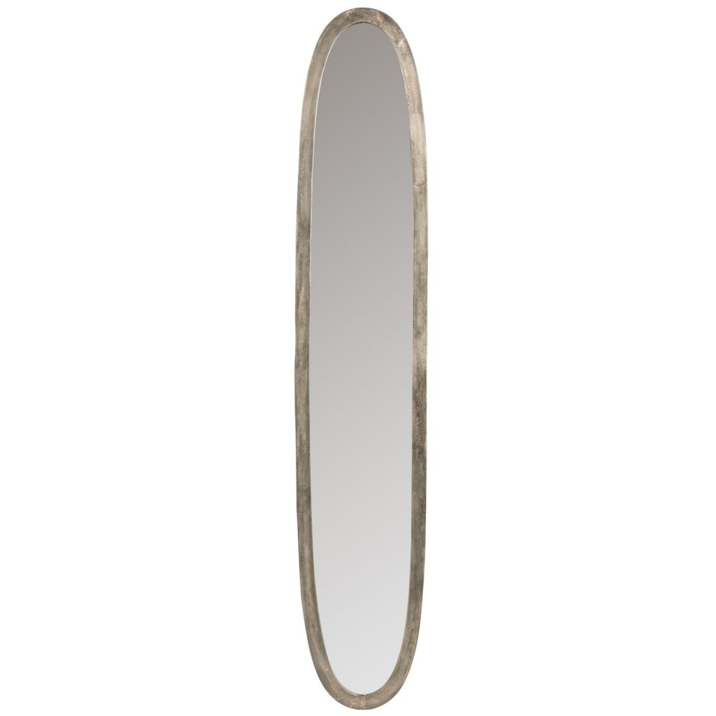 J-Line Spiegel Ovaal Aluminium/Glas Antiek Grijs Large