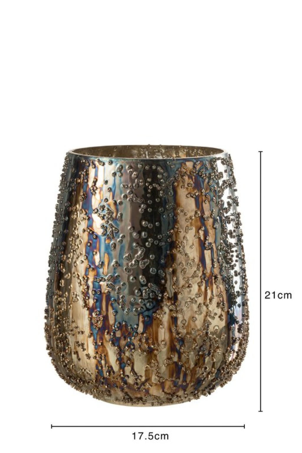 J-Line lantern Lise - glass - brown/gold - large