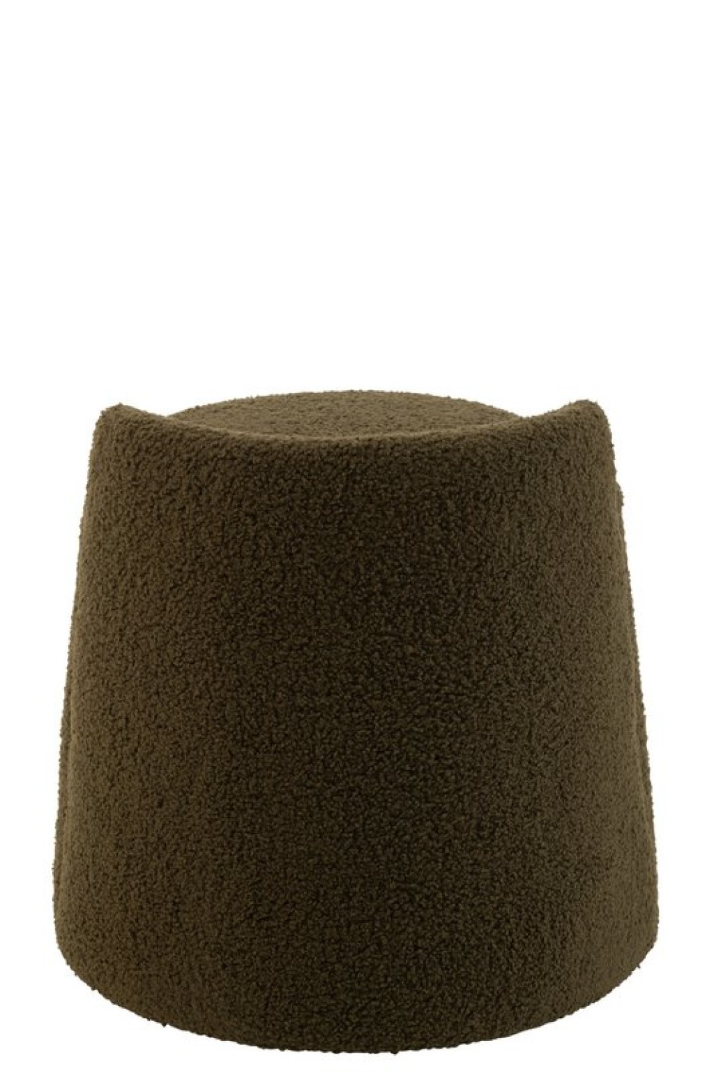 J-Line Poef Teddy Round+Rugleuing Bouclé Green