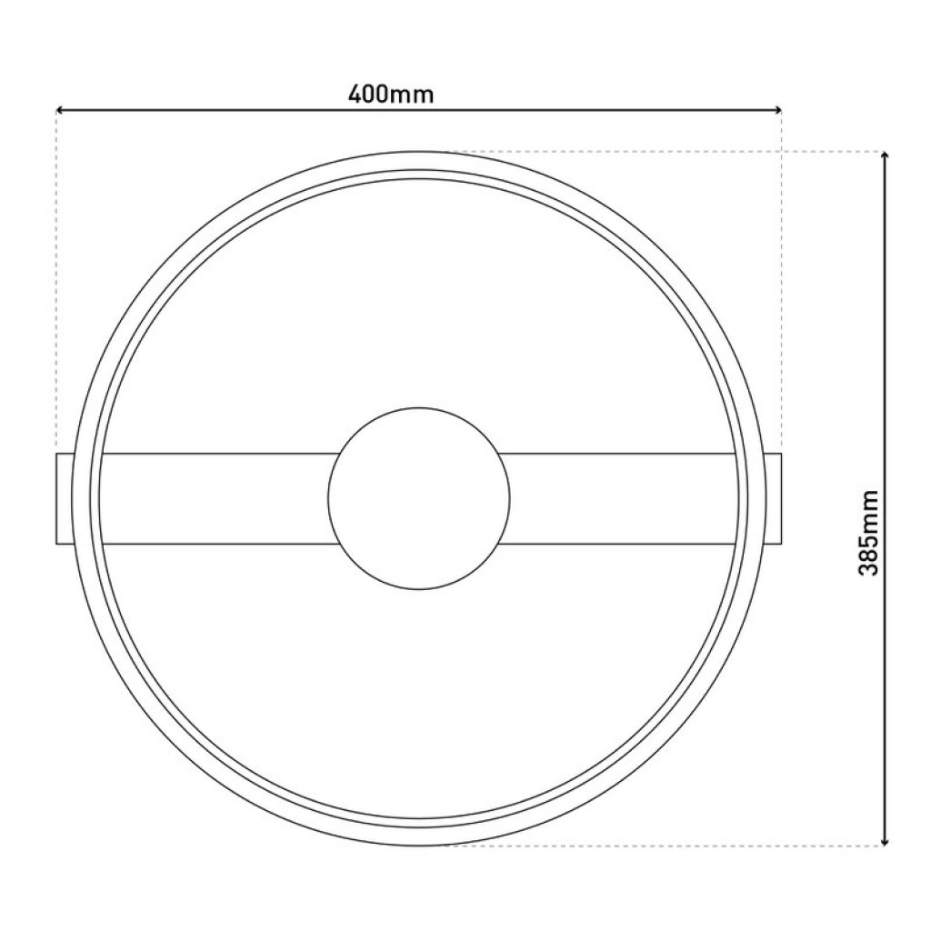 LED ceiling light "Cimo" made of black metal and plastic, 40 cm long, dimmable by wall switch
