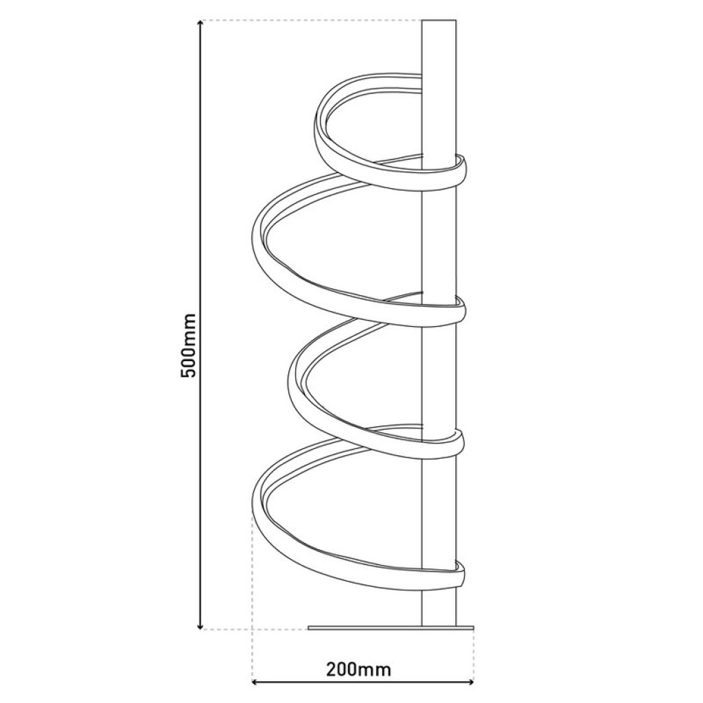 LED table lamp "Belleza", modern metal and plastic table lamp in black, and white, with firmly built -in LEDs, 50 cm high, lighting for living room, dining room, bedroom or office.